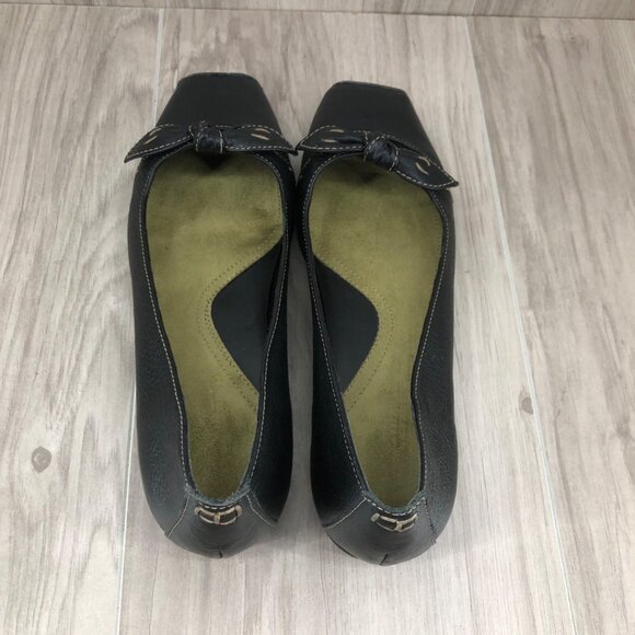 Aerosoles Whats What Flats Womens 8M Arina Black Leather Slip On Comfort Shoes - Picture 8 of 11